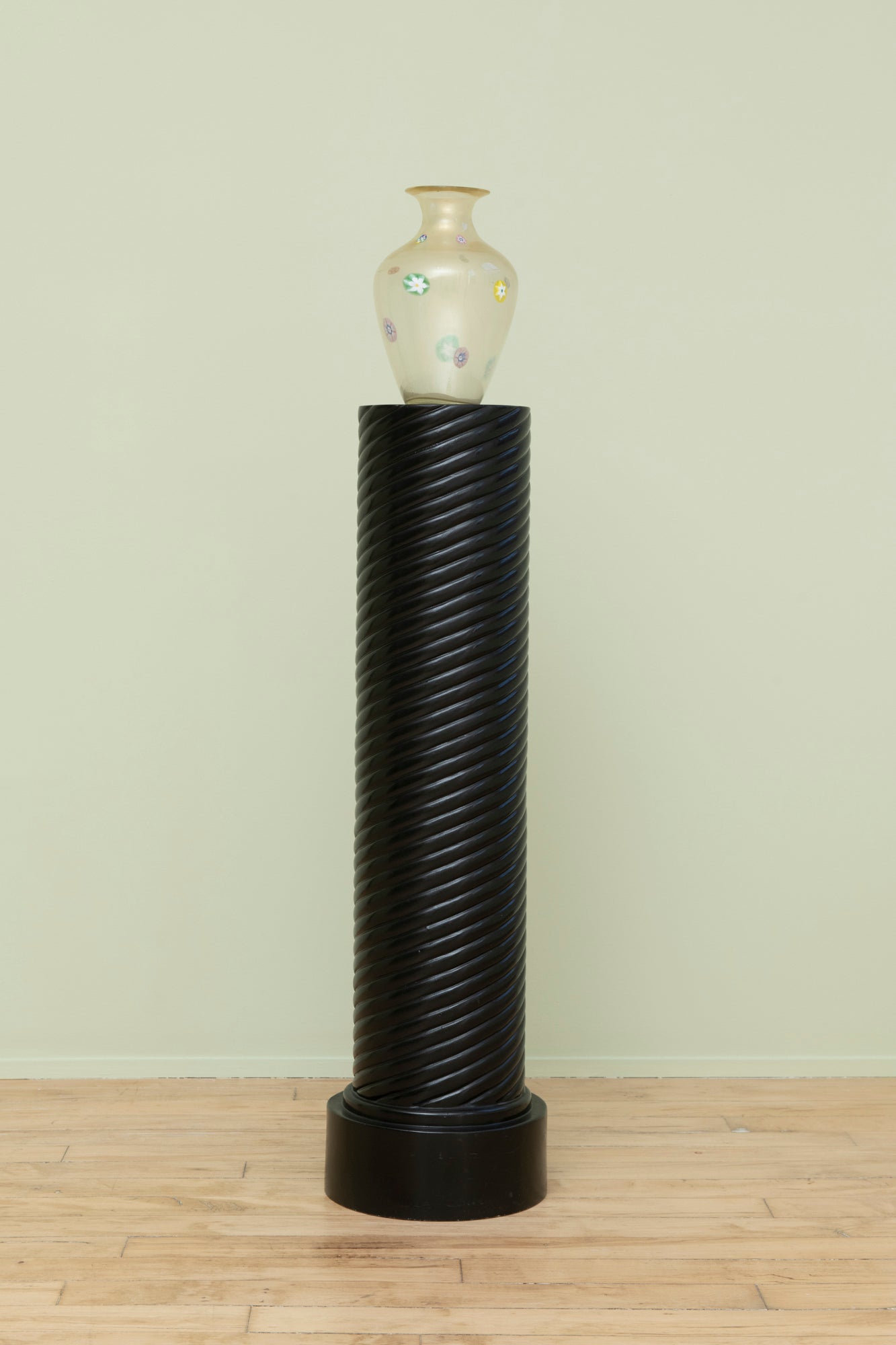 Pair of Black Painted Pedestals