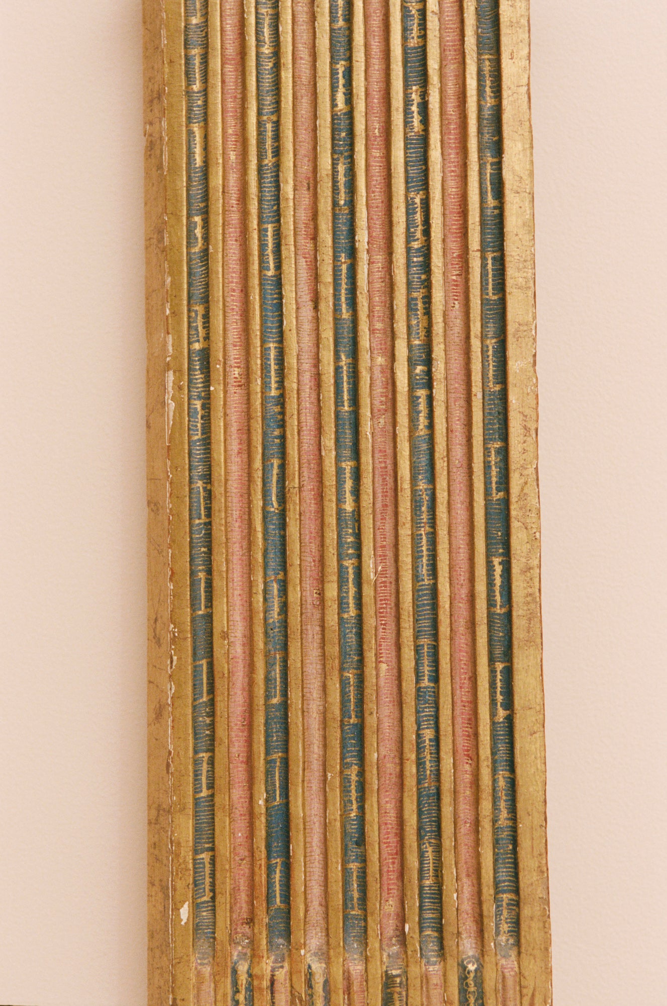 Painted and Parcel-Gilt Column Fragment