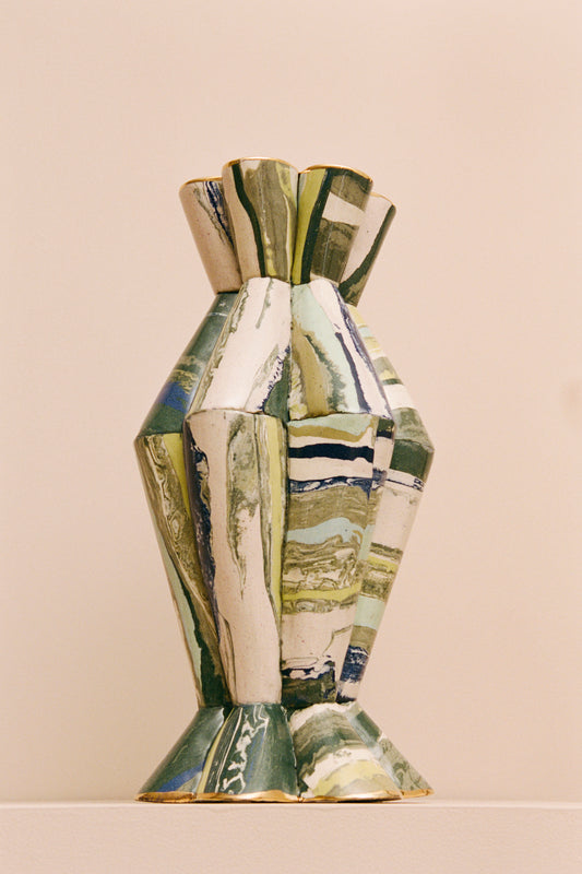 Green Frances. Slab Vessel.