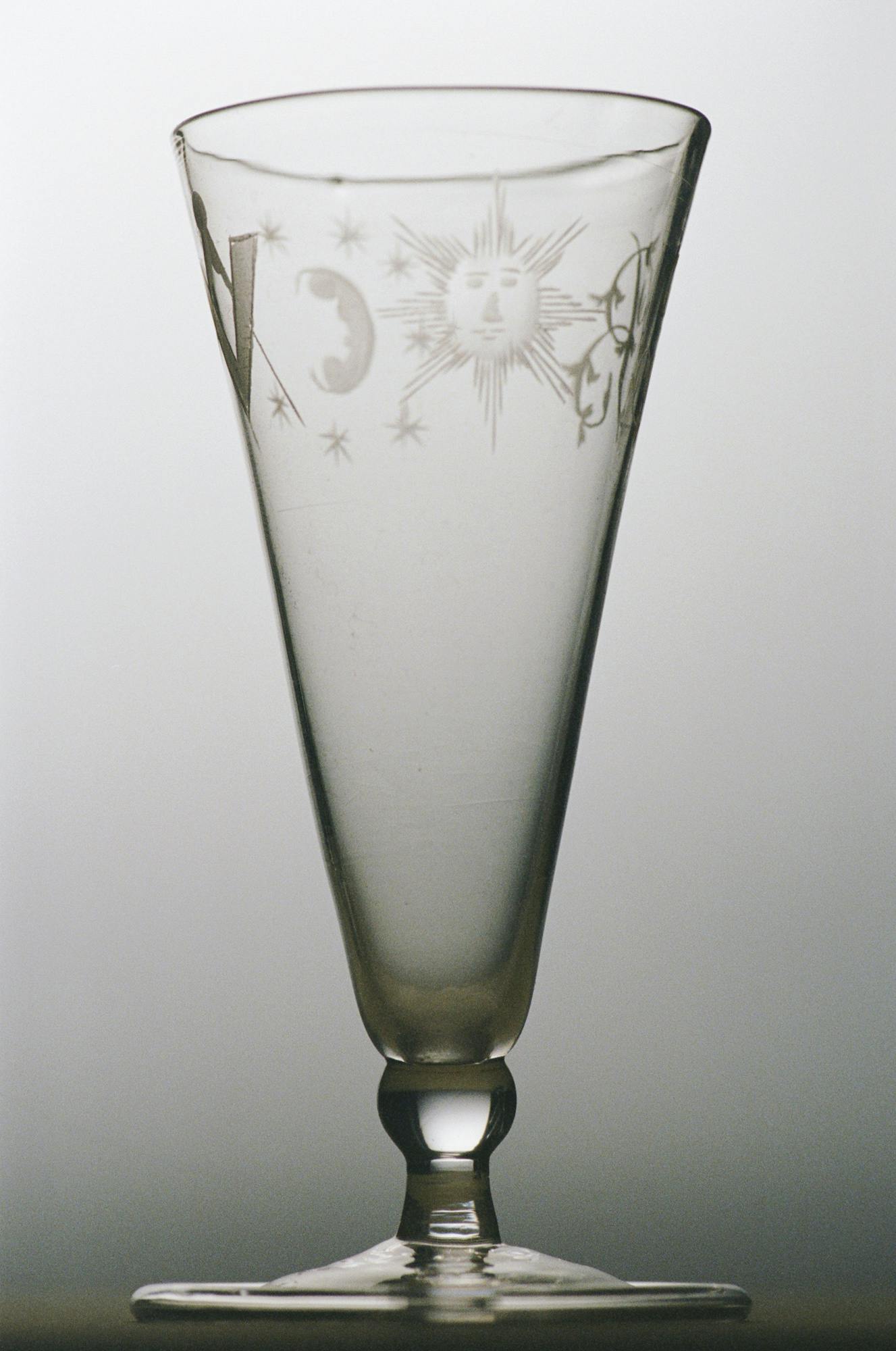 Set of Engraved Glasses with Masonic Decoration