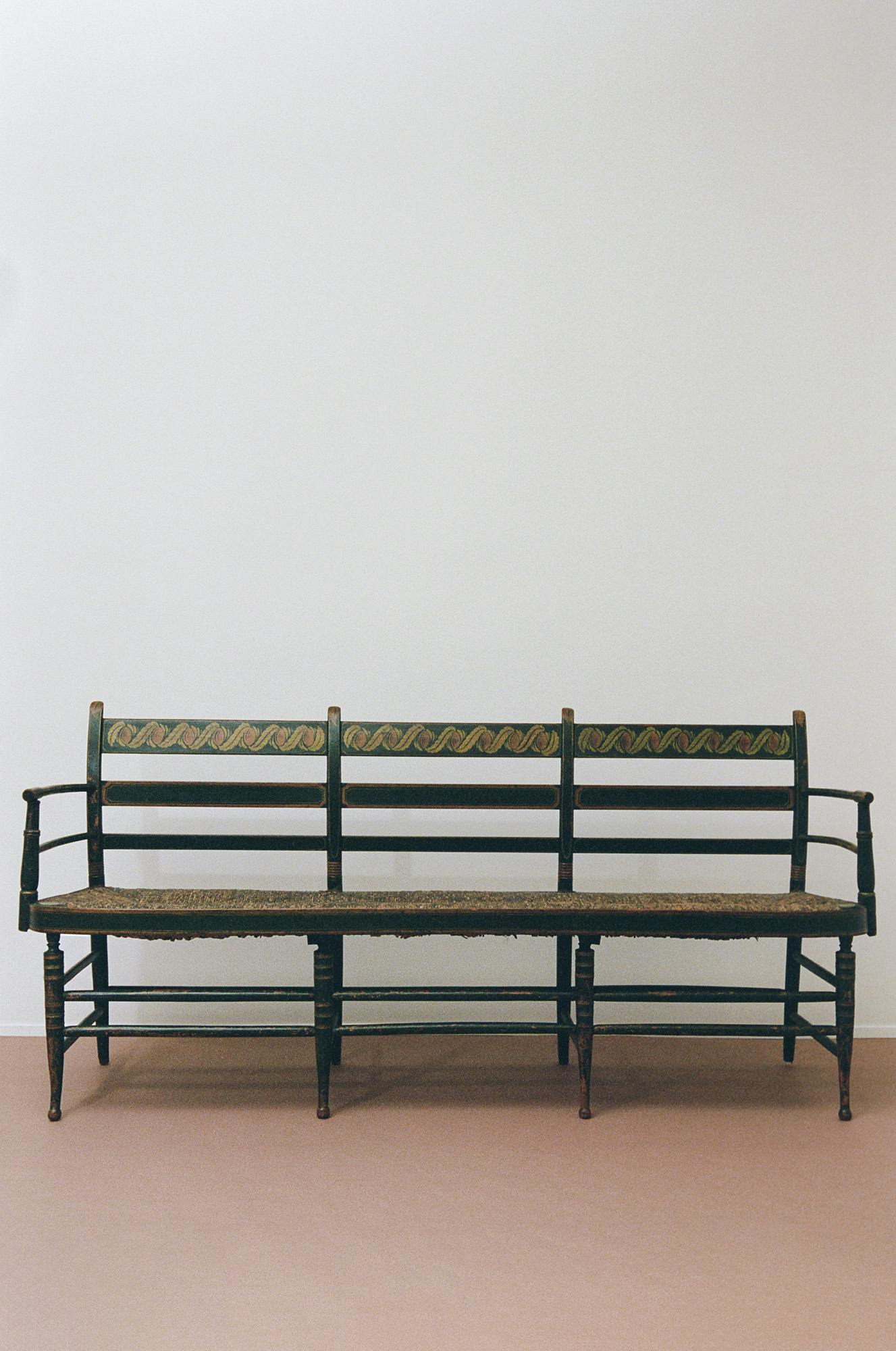 Fancy Slat-Back Settee