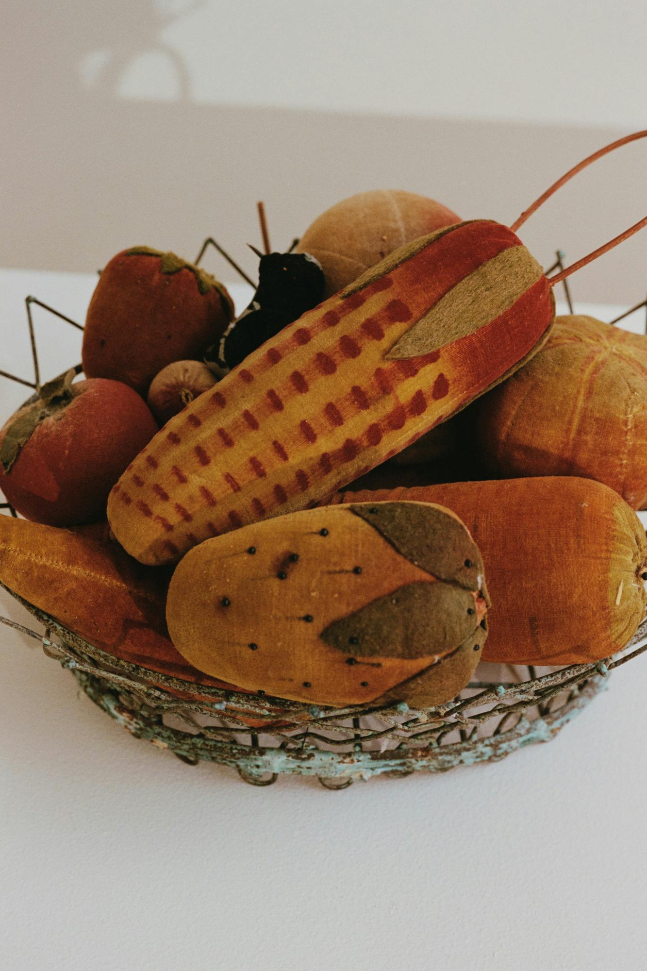 Wire Basket With Velvet Fruit