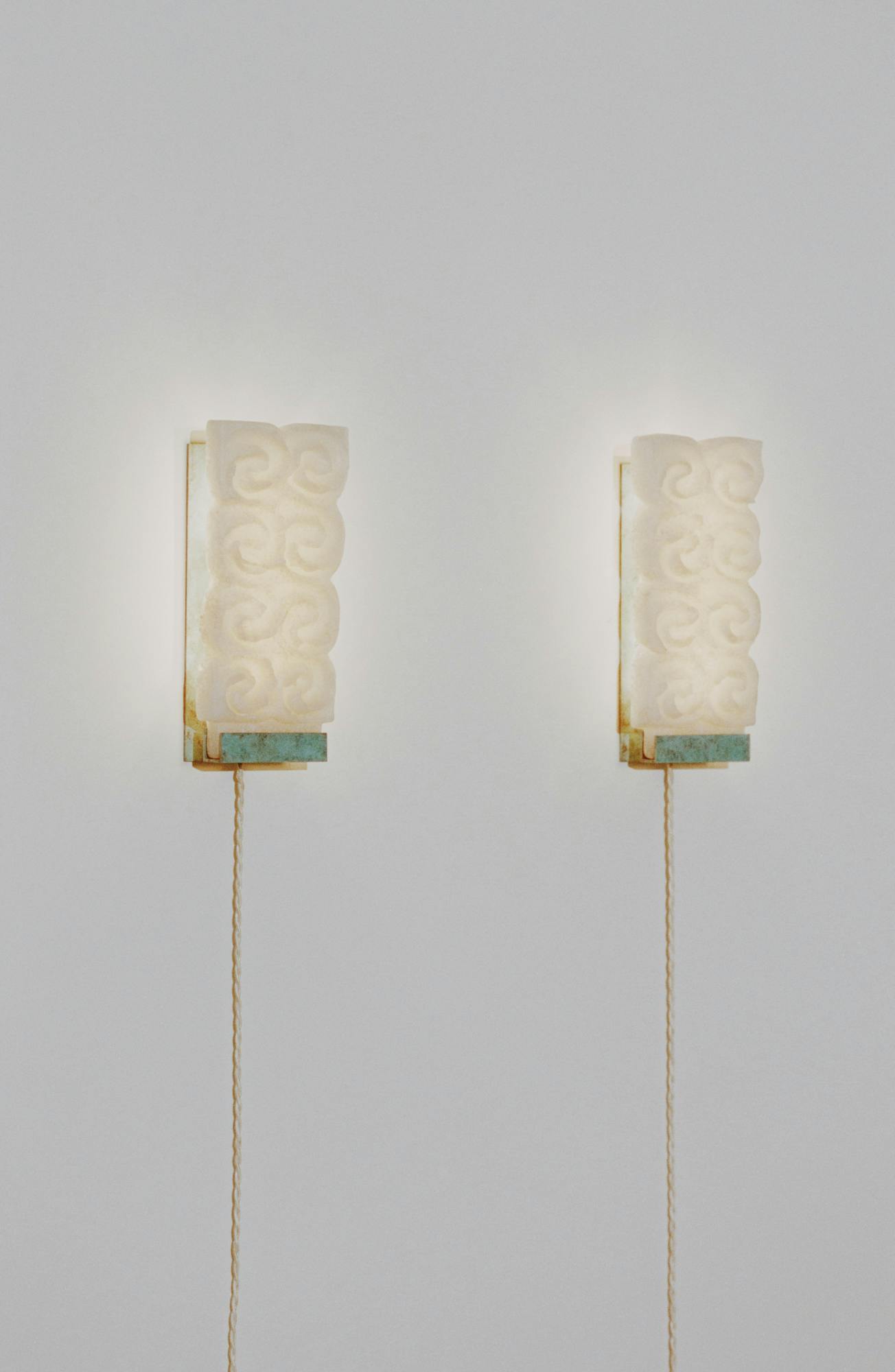 Glass Sconce 011 (Cream) Pair