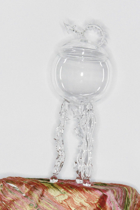 Glass Jug with Feet and Lid