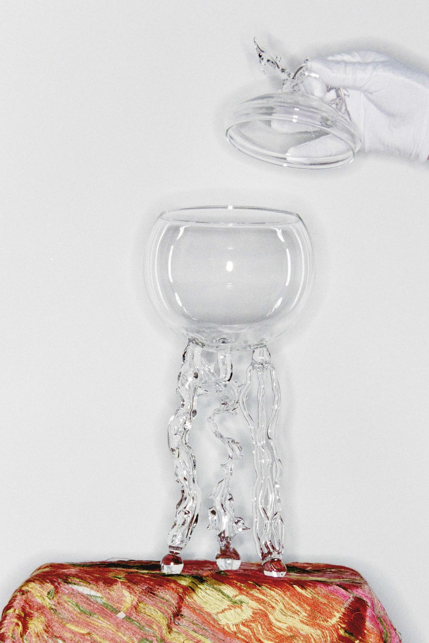Glass Jug with Feet and Lid