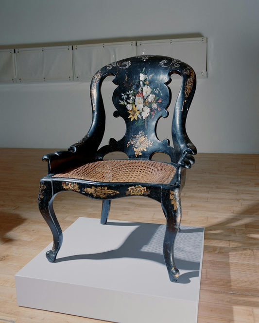 Papier-Mâché Mother of Pearl and Gold Lacquered Side Chair