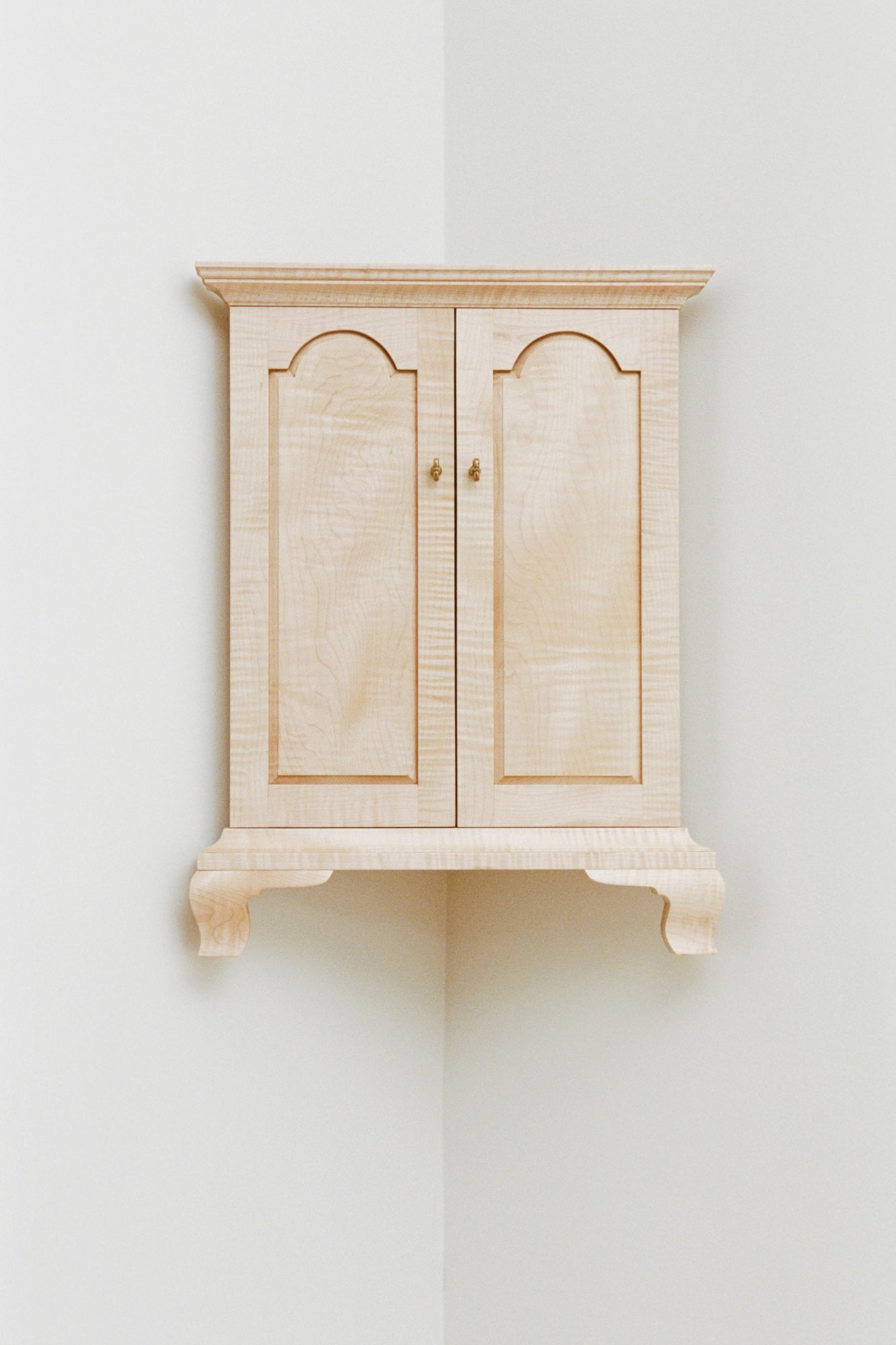 Corner Cabinet In Curly Maple