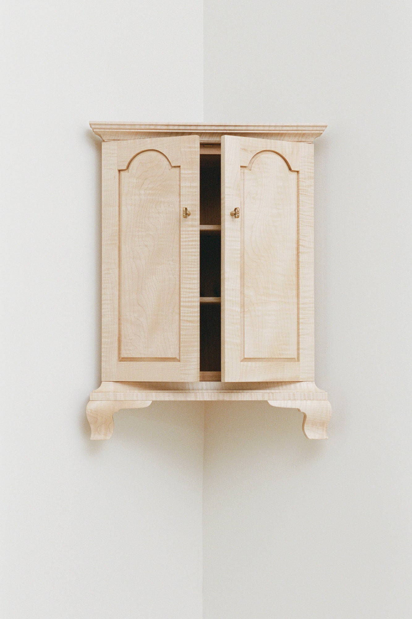 Corner Cabinet In Curly Maple