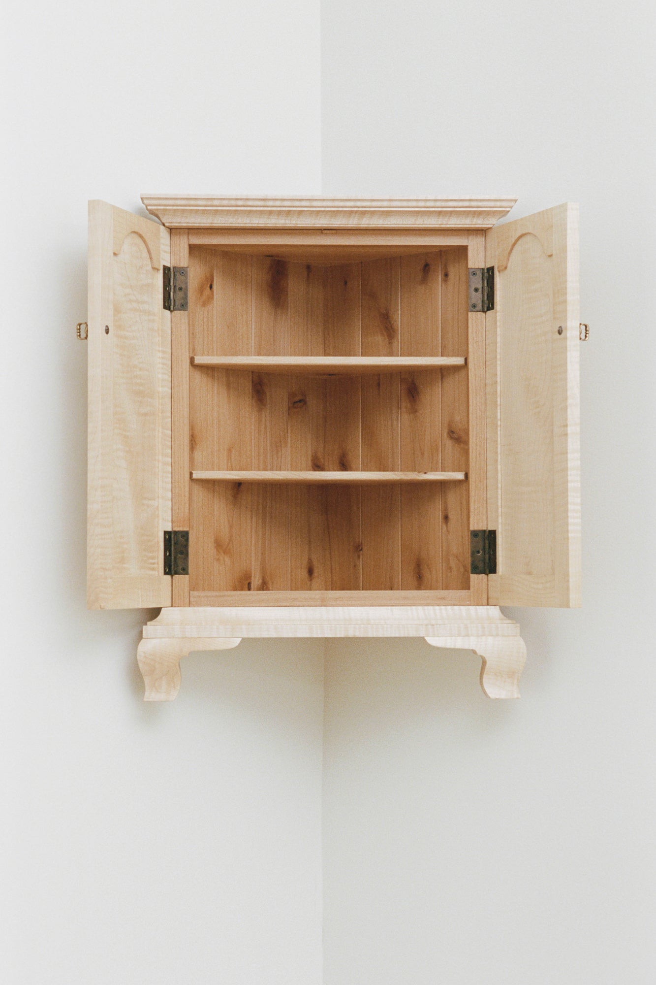 Corner Cabinet In Curly Maple