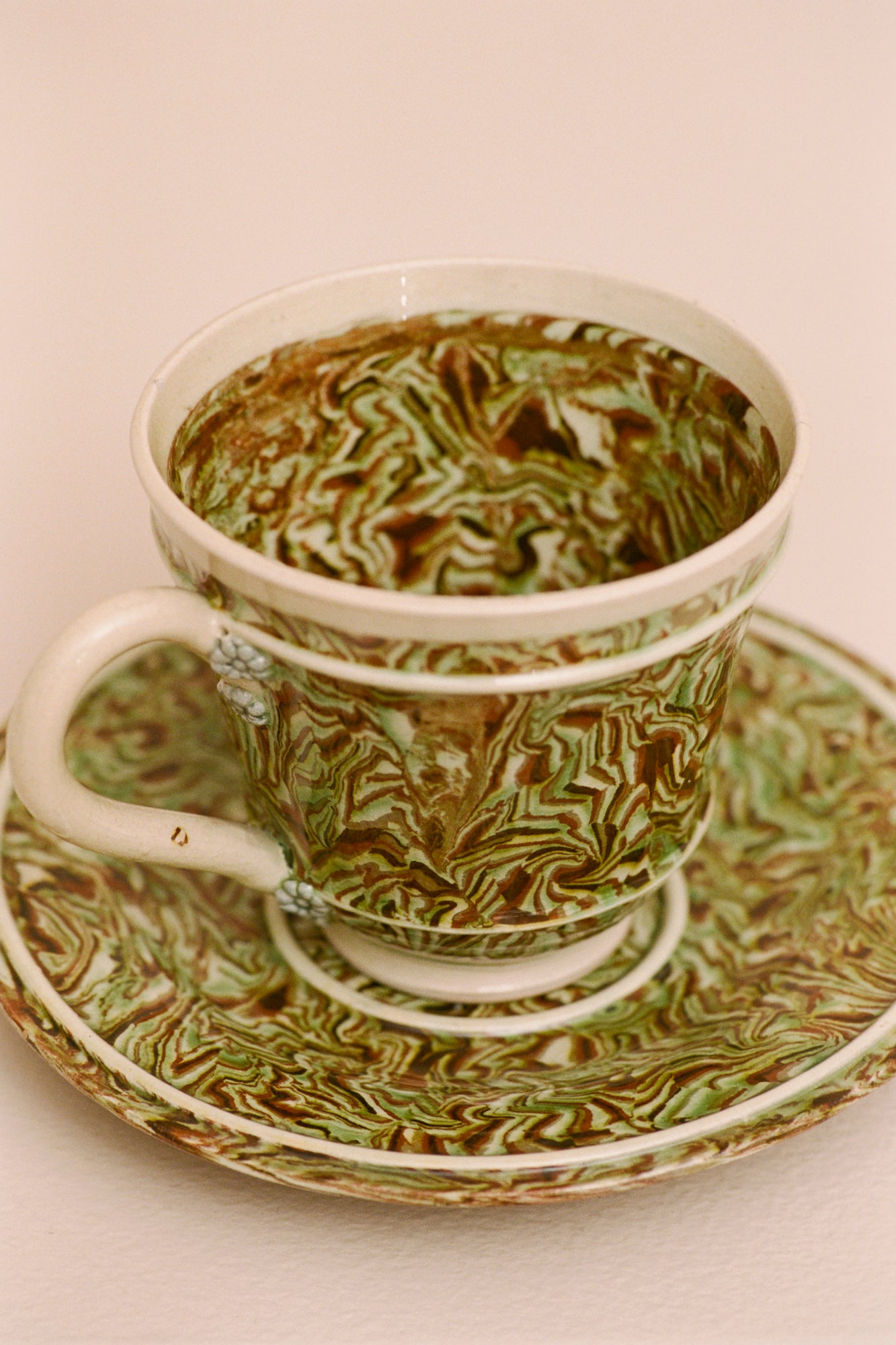 Agateware Cup & Saucer