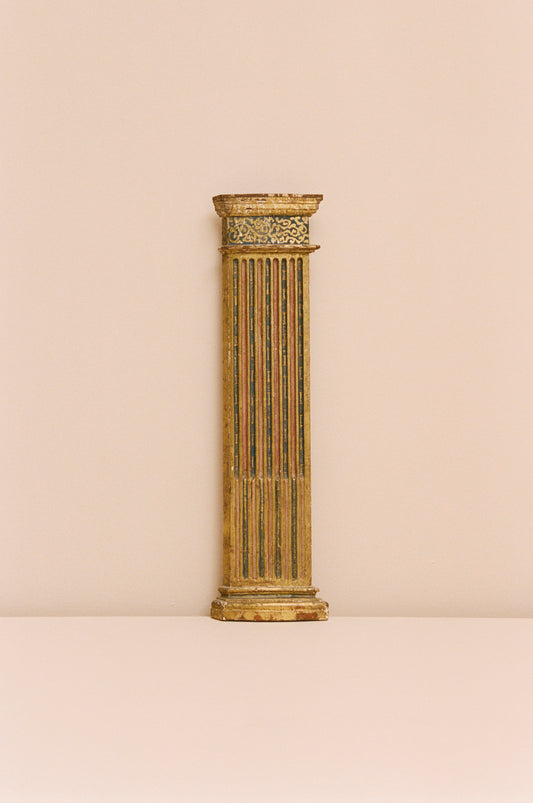 Painted and Parcel-Gilt Column Fragment
