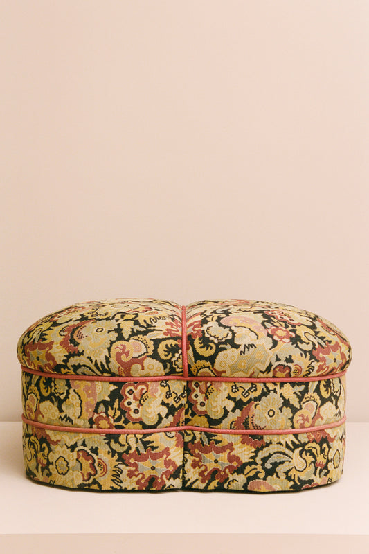 Quatrefoil Upholstered Ottoman