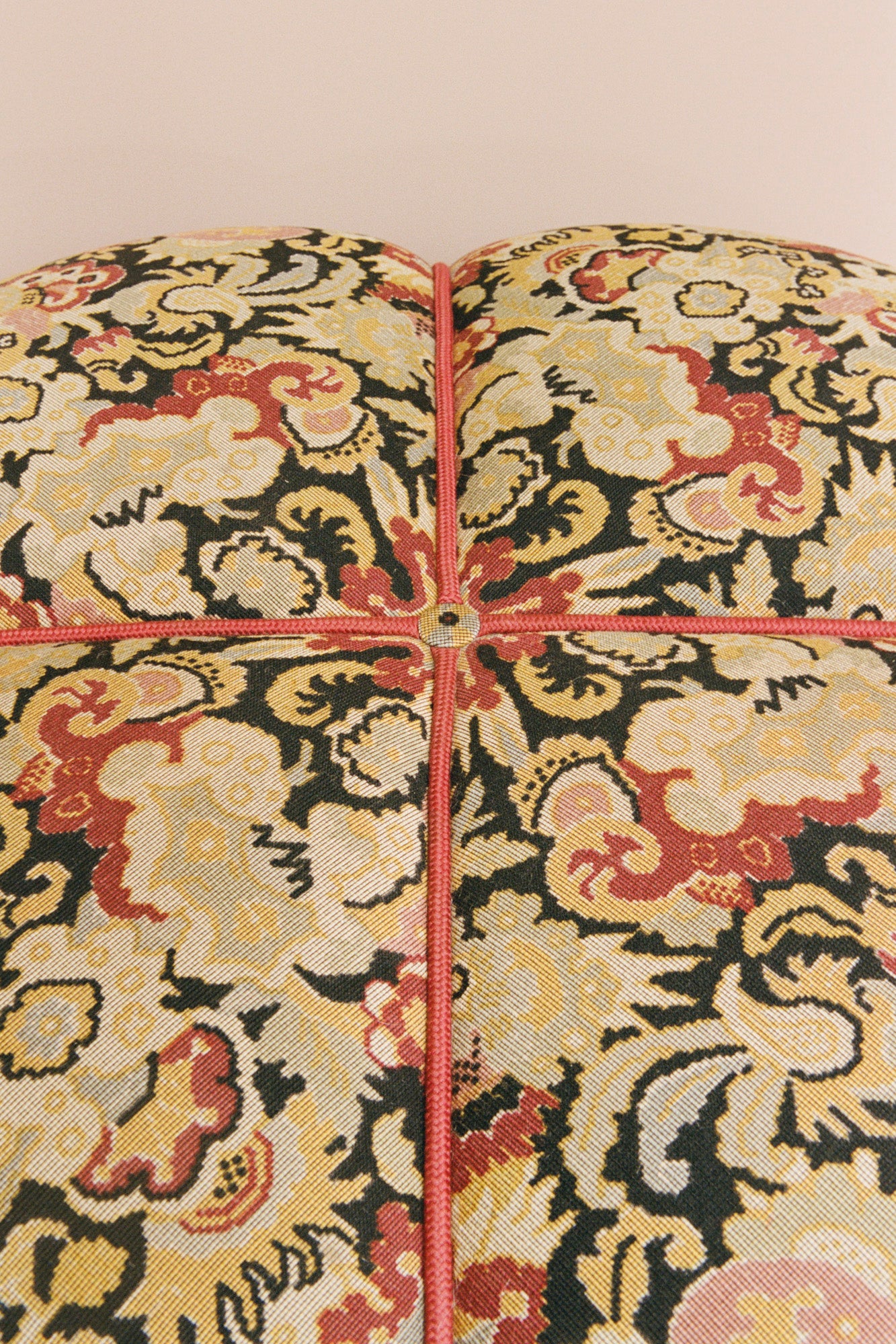 Quatrefoil Upholstered Ottoman
