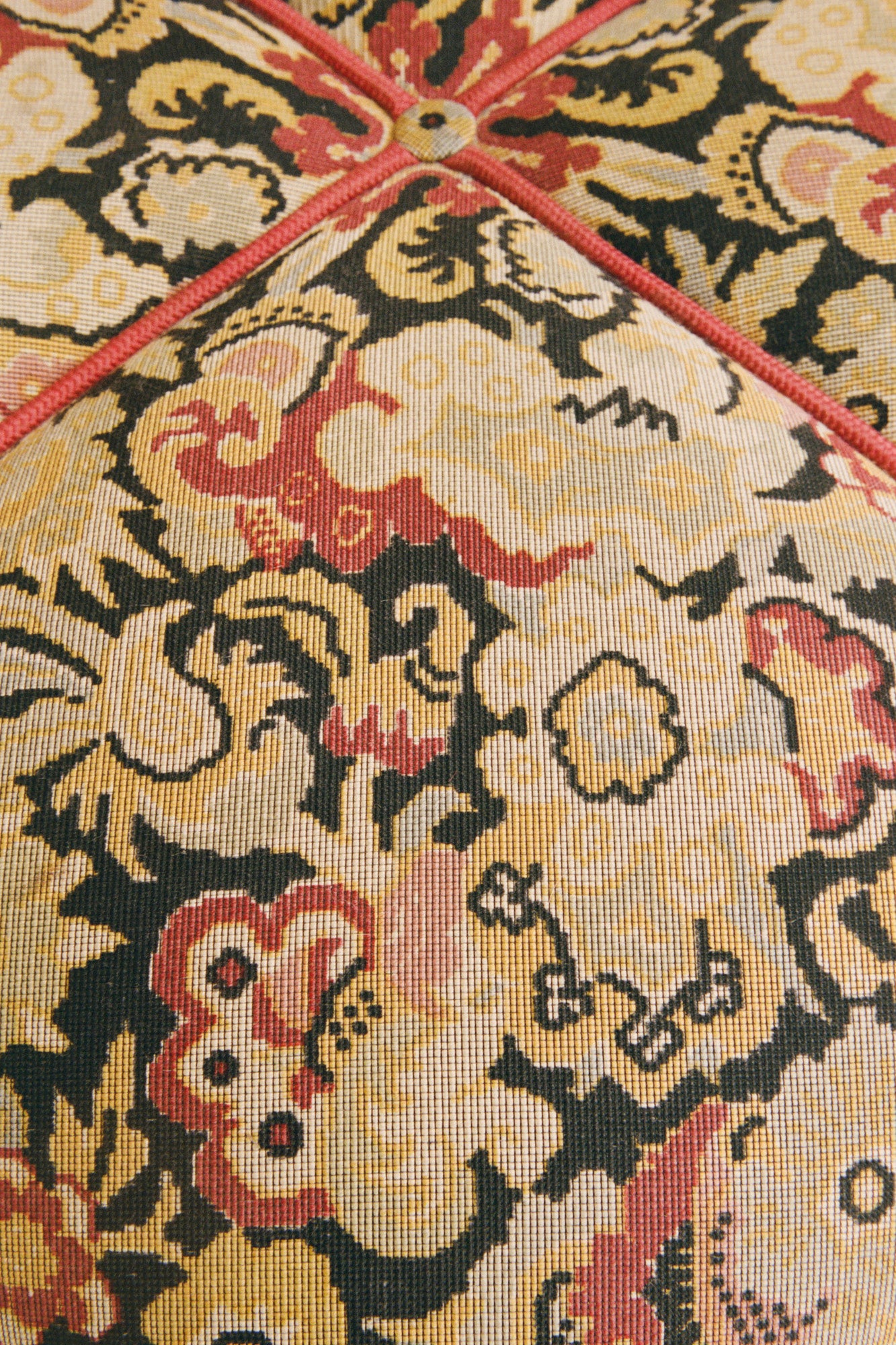 Quatrefoil Upholstered Ottoman