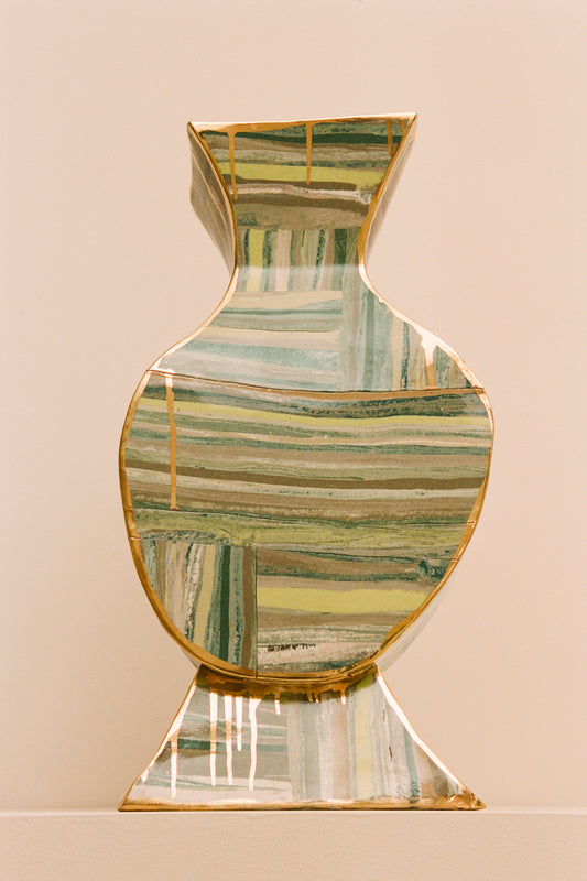 Green Slab Vase