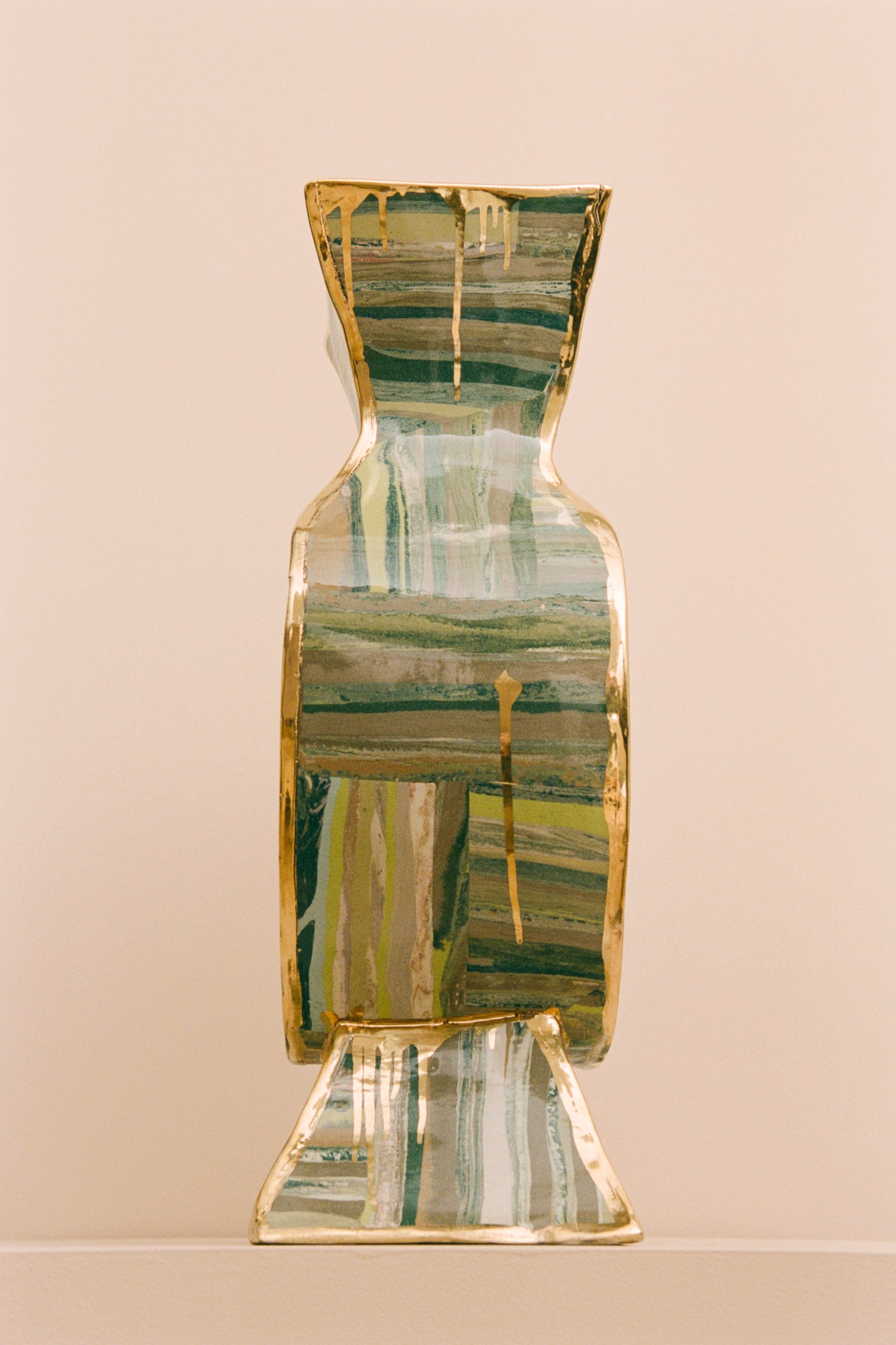 Green Slab Vase