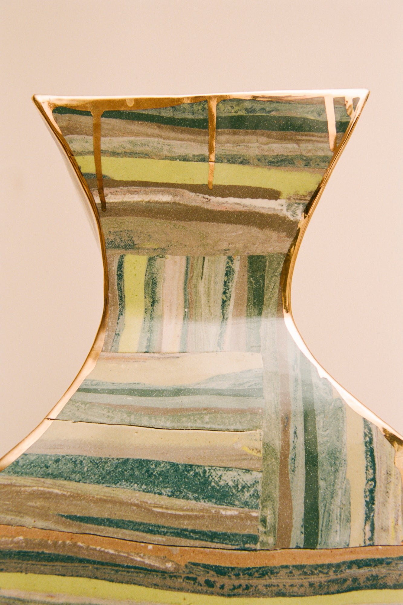 Green Slab Vase