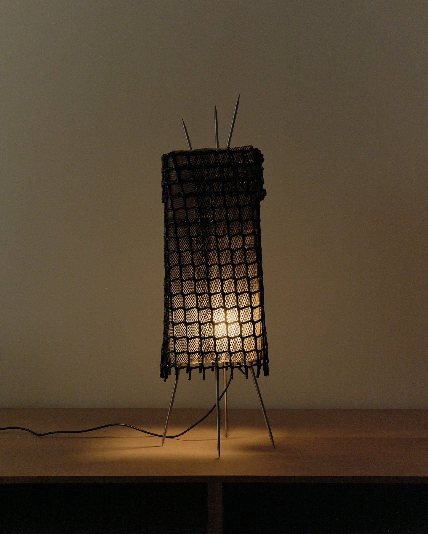 Pierced Box Lamp #3 (Black Netted)