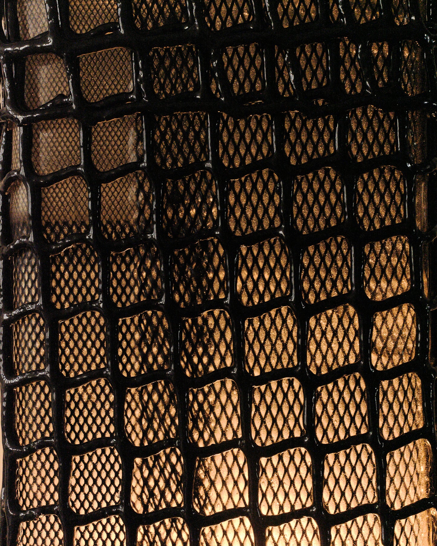 Pierced Box Lamp #3 (Black Netted)