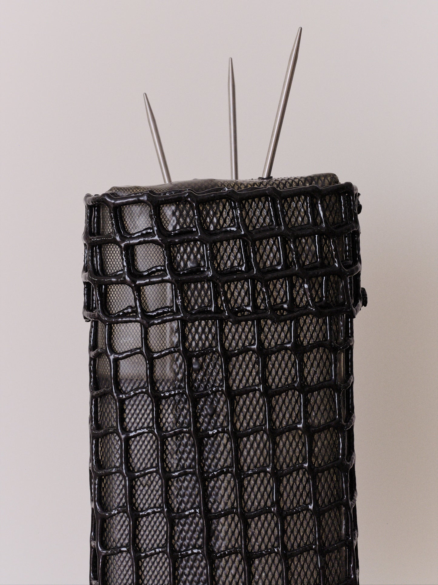 Pierced Box Lamp #3 (Black Netted)