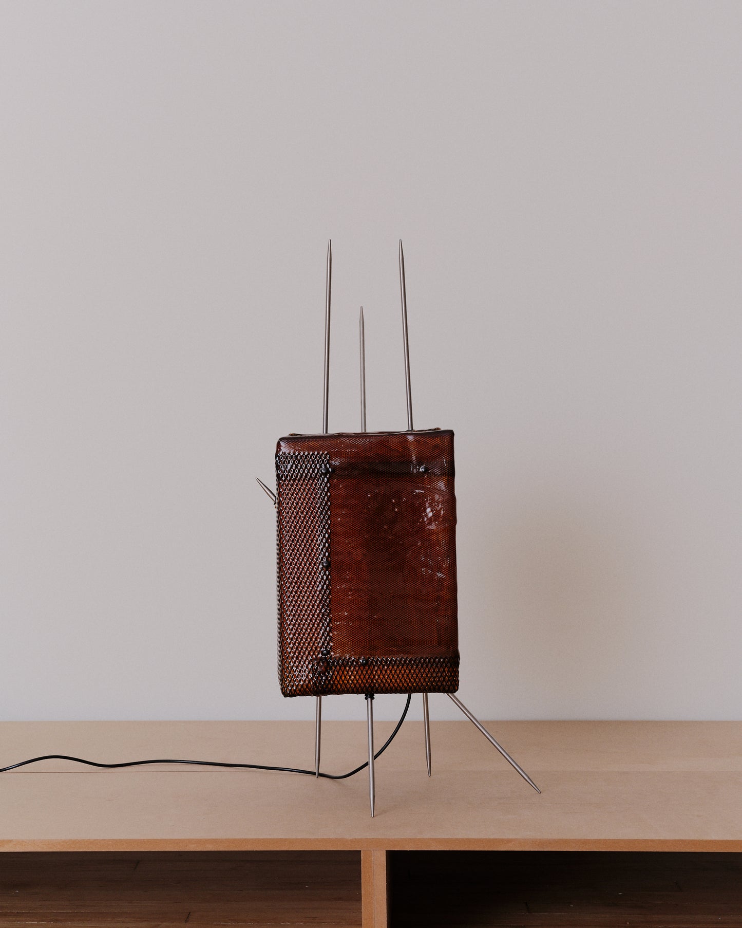 Pierced Box Lamp #1 (Amber)