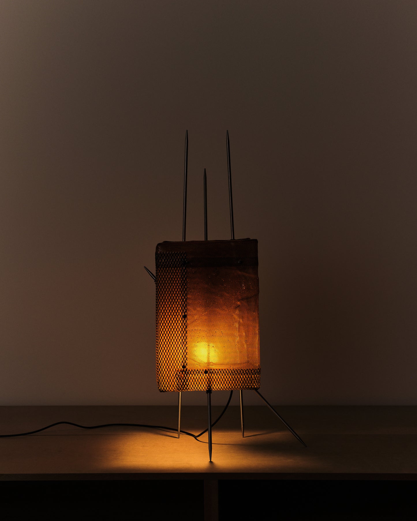 Pierced Box Lamp #1 (Amber)